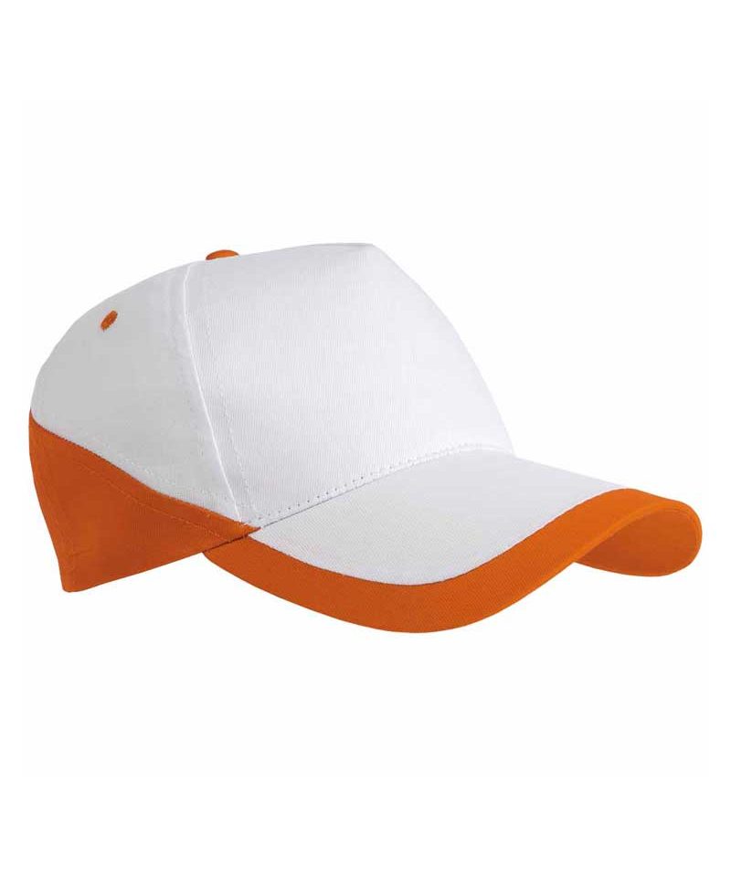 Cappellino baseball base bianco bicolore 5 pannelli 07307