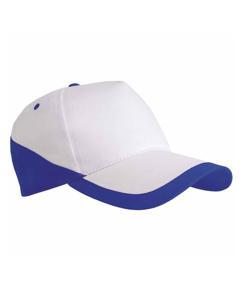 Cappellino baseball base bianco bicolore 5 pannelli 07307 11 Cappellino Baseball Bicolore 07307 bianco blu royal copia