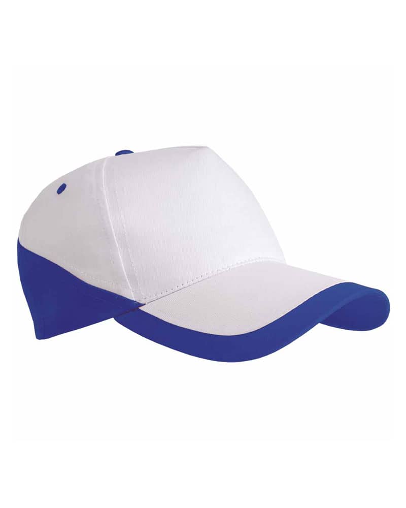Cappellino baseball base bianco bicolore 5 pannelli 07307 4 Cappellino baseball base bianco bicolore 5 pannelli 07307 - immagine 2