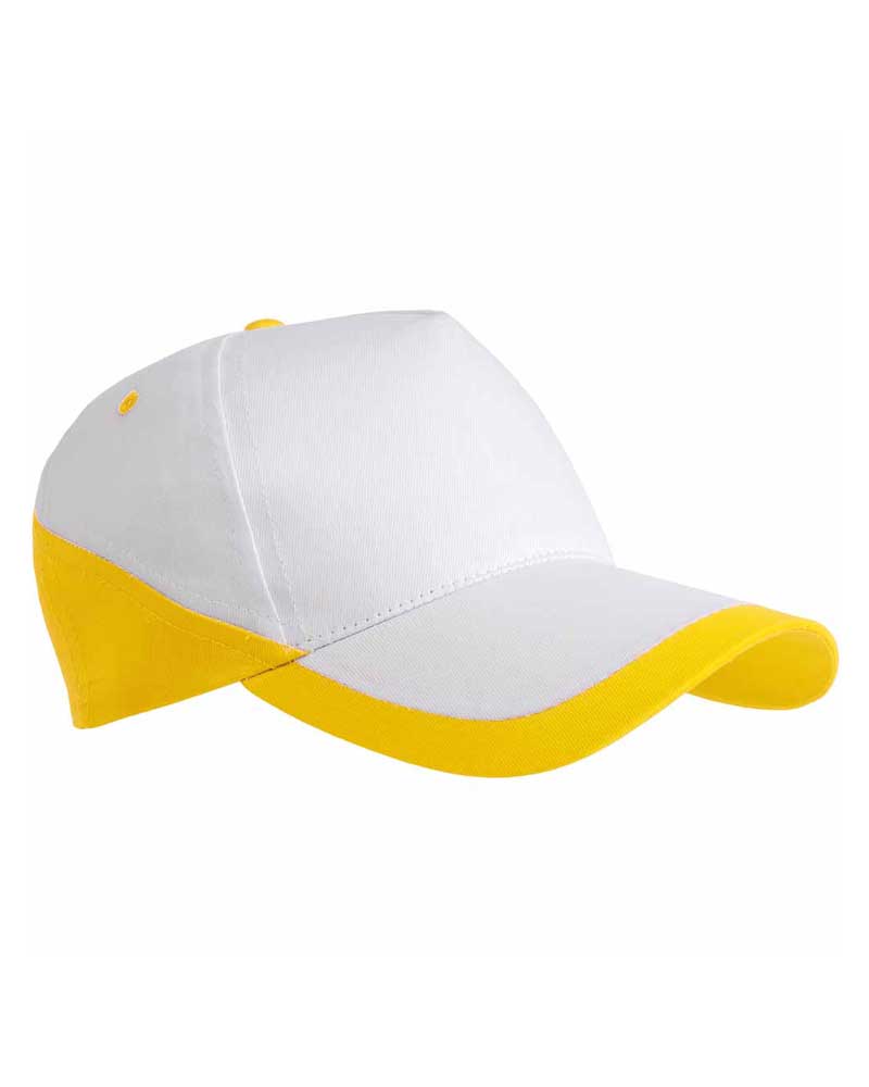 Cappellino baseball base bianco bicolore 5 pannelli 07307 6 Cappellino baseball base bianco bicolore 5 pannelli 07307 - immagine 4