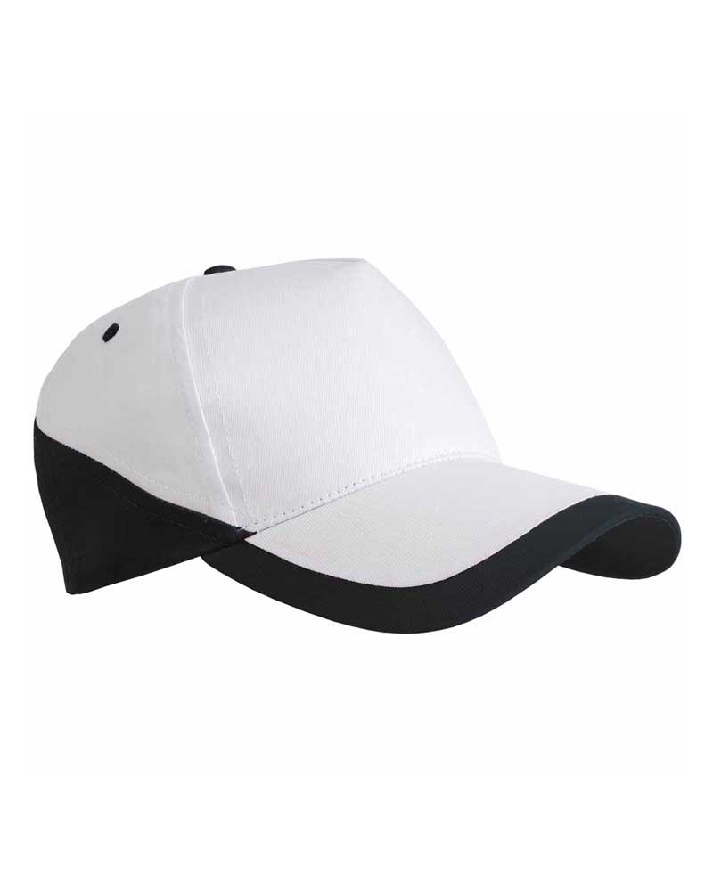 Cappellino baseball base bianco bicolore 5 pannelli 07307 7 Cappellino baseball base bianco bicolore 5 pannelli 07307 - immagine 5