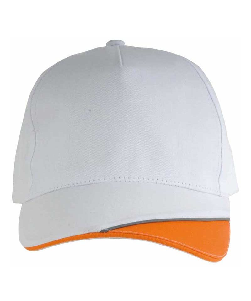 Cappellino Baseball Bianco con Frontino Bicolore 12301 10 Cappellino Baseball Bicolore 12301 bianco arancio