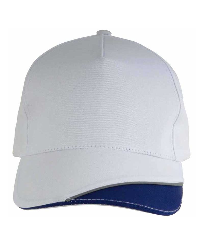 Cappellino Baseball Bianco con Frontino Bicolore 12301 11 Cappellino Baseball Bicolore 12301 bianco blu navy