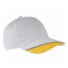 Cappellino Baseball Bianco con Frontino Bicolore 12301 1 Cappellino Baseball Bicolore 12301 bianco giallo