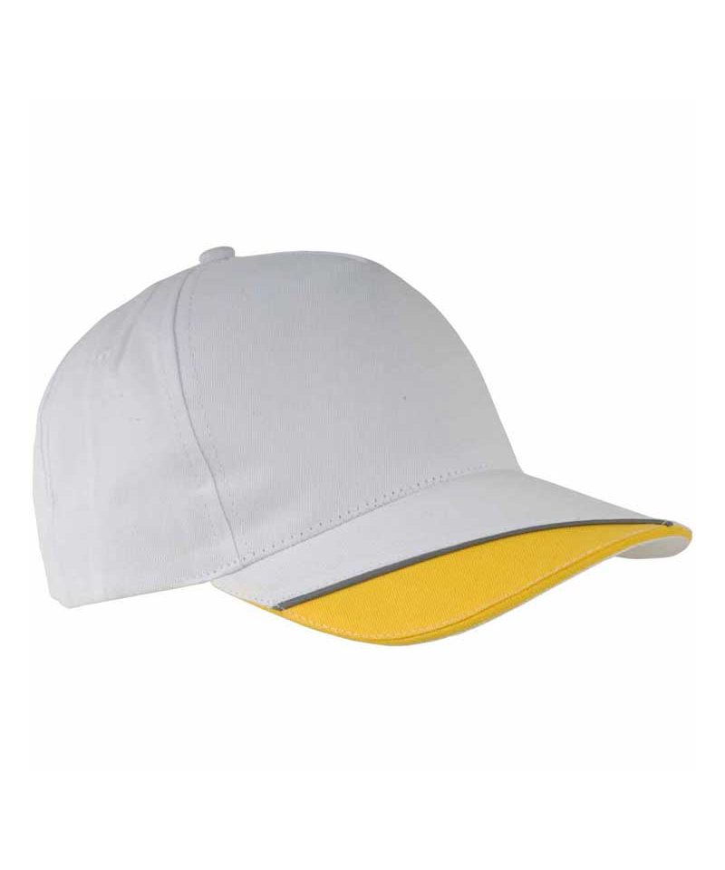 Cappellino Baseball Bianco con Frontino Bicolore 12301