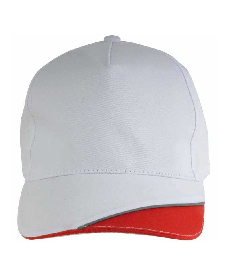 Cappellino Baseball Bianco con Frontino Bicolore 12301 14 Cappellino Baseball Bicolore 12301 bianco rosso
