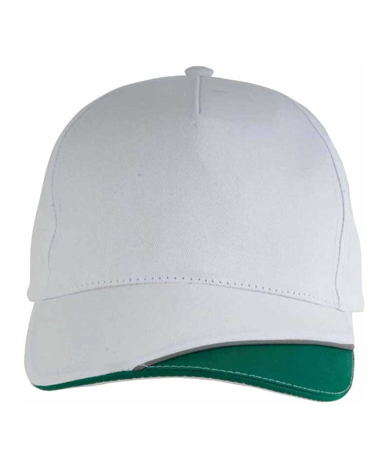 Cappellino Baseball Bianco con Frontino Bicolore 12301 15 Cappellino Baseball Bicolore 12301 bianco verde