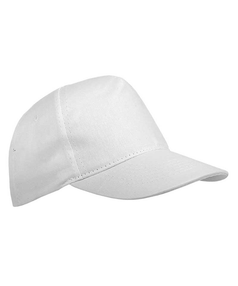Cappello Baseball 5 pannelli Extra Lusso 00615 (min.50pz) 15 Cappellino Baseball Extra lusso a 5 pannelli in cotone 00615 bianco