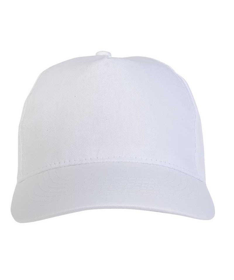 Cappello Baseball 5 pannelli Extra Lusso 00615 (min.50pz) 14 Cappellino Baseball Extra lusso a 5 pannelli in cotone 00615 bianco fronte