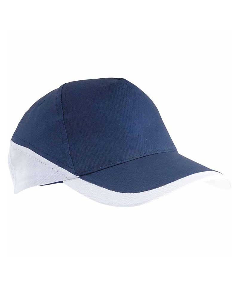 Cappellino baseball bicolore 5 pannelli in cotone 07308 8 Cappellino Baseball bicolore 07308 bianco blu