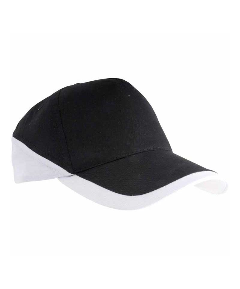 Cappellino baseball bicolore 5 pannelli in cotone 07308 9 Cappellino Baseball bicolore 07308 bianco nero