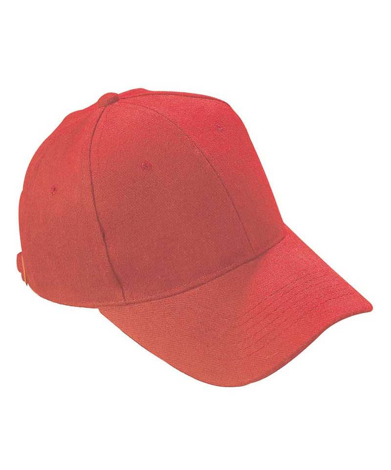 Cappellino Baseball 6 pannelli cotone pesante con fibbia 00130 11 Cappellino a 6 pannelli in cotone pesante spazzolato con visiera precurvata. Regolazione a fibbia 00130 rosso