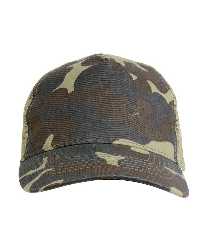 Cappellino Baseball Mimetico 5 pannelli con calotta a rete 16307 5 Cappellino-mimetico-con-calotta-a-rete-16307-mimetico-militare-camouflage-fronte