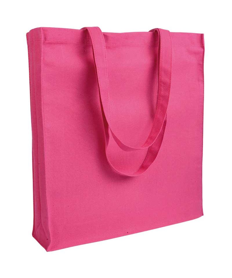 Shopper cotone pesante manici lunghi con soffietto 07125 (min 50pz)