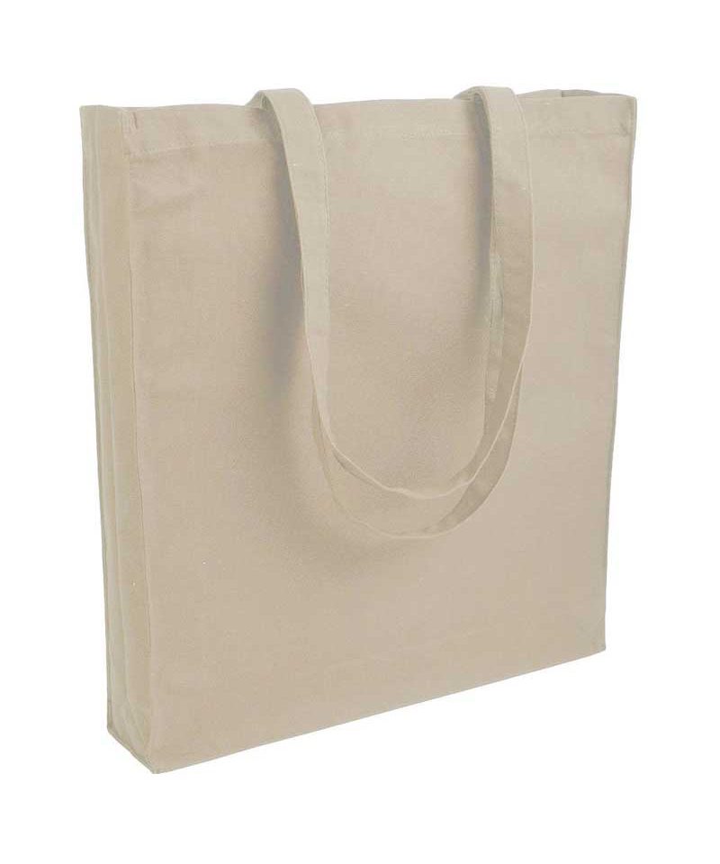 Shopper cotone pesante manici lunghi con soffietto 07125 (min 50pz) 21 Shopper personalizzate in Cotone pesante con soffietto BYB 07125 naturale