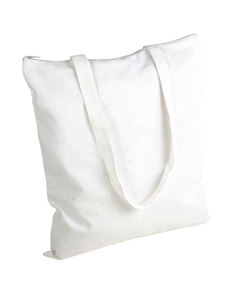 Shopper in cotone pesante, manici lunghi e zip 11124 4 Shopper in cotone pesante, manici lunghi e zip 11124 - immagine 2