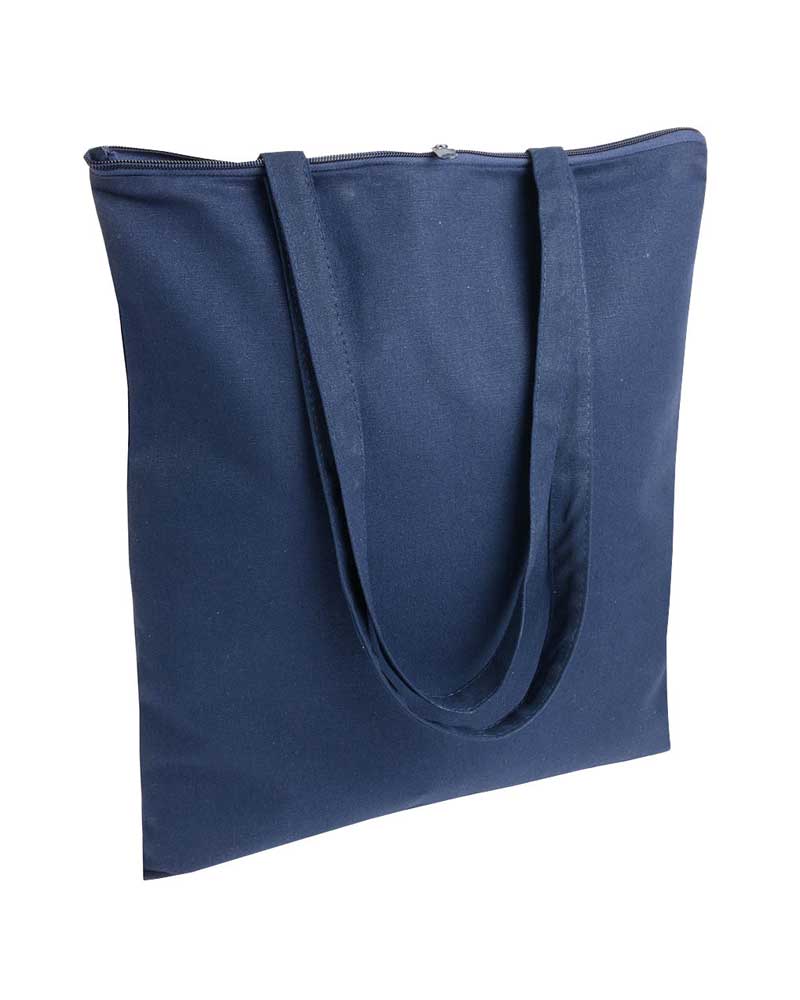 Shopper in cotone pesante, manici lunghi e zip 11124 5 Shopper in cotone pesante, manici lunghi e zip 11124 - immagine 3