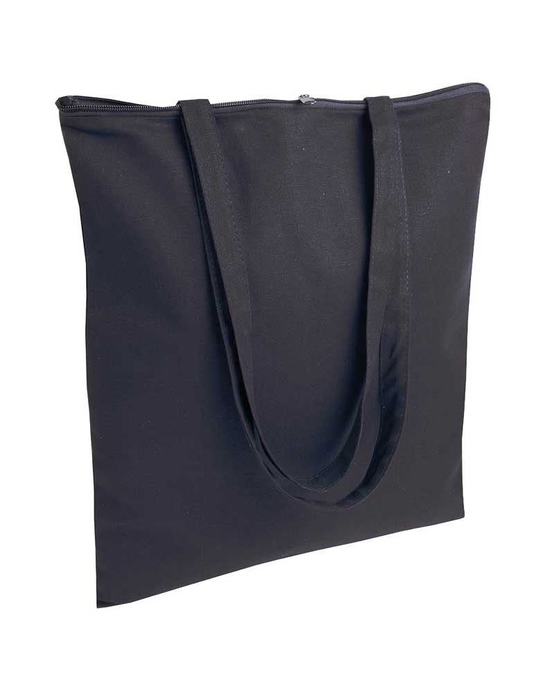 Shopper in cotone pesante, manici lunghi e zip 11124 6 Shopper in cotone pesante, manici lunghi e zip 11124 - immagine 4