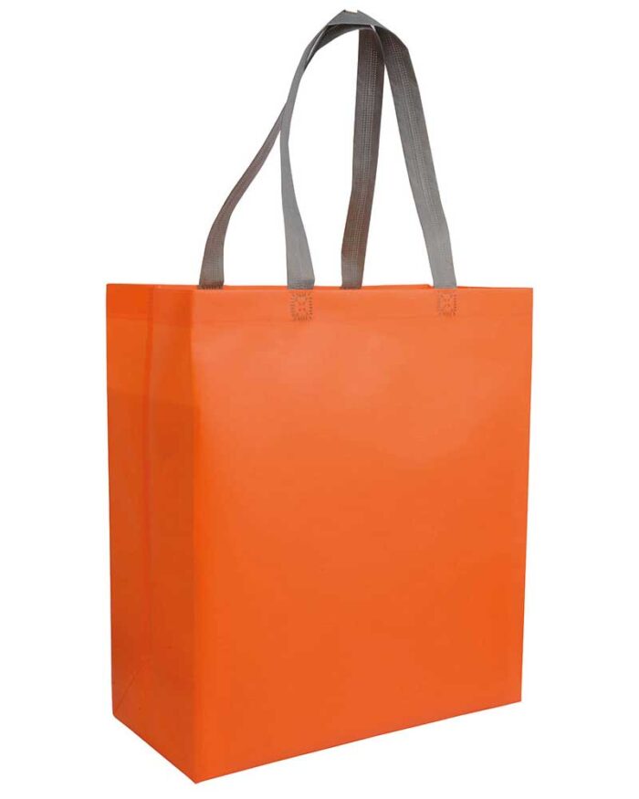 Shopper-personalizzate-in-TNT-laminato-con-soffietto-bicolore-BYB-16107-arancio