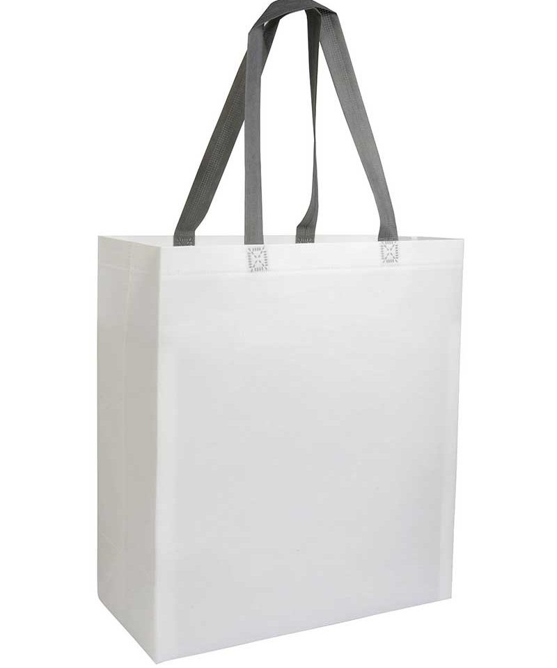 Shopper in TNT laminato con soffietto 35x39x16 cm 16107 13 Shopper-personalizzate-in-TNT-laminato-con-soffietto-bicolore-BYB-16107-bianco
