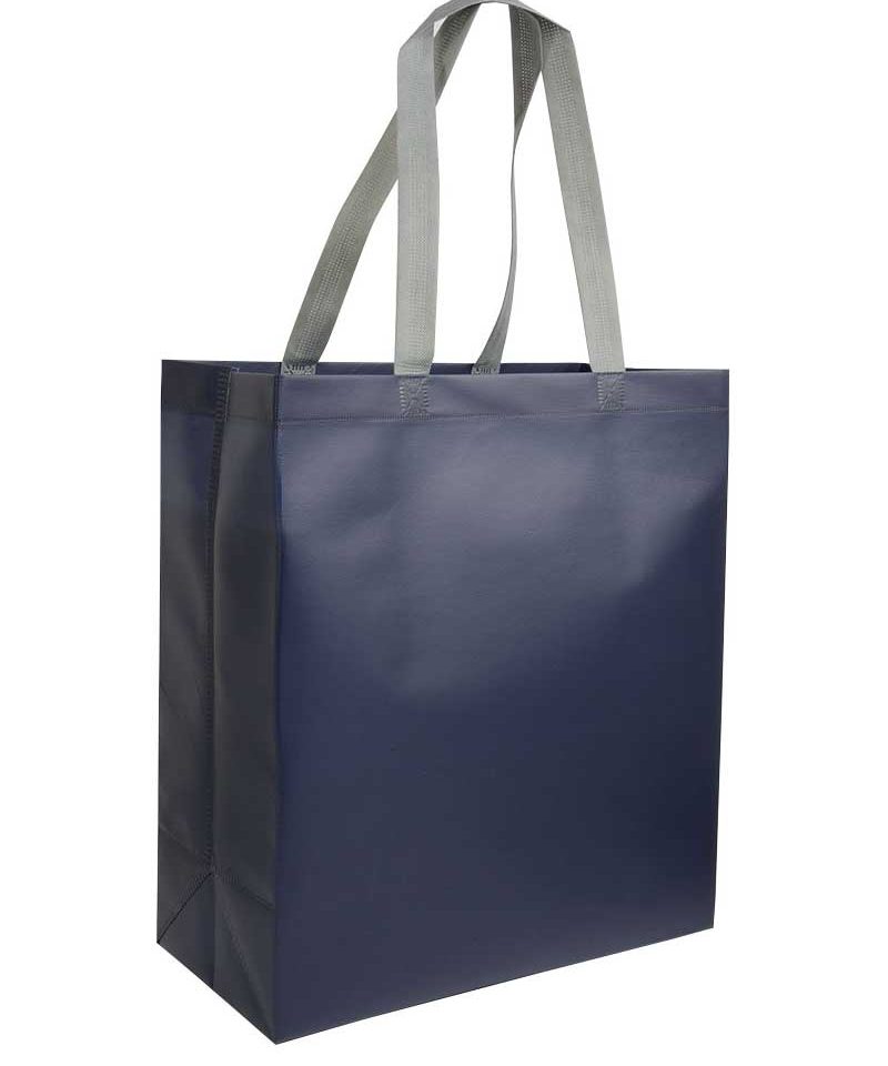 Shopper in TNT laminato con soffietto 35x39x16 cm 16107 14 Shopper-personalizzate-in-TNT-laminato-con-soffietto-bicolore-BYB-16107-blu-navy