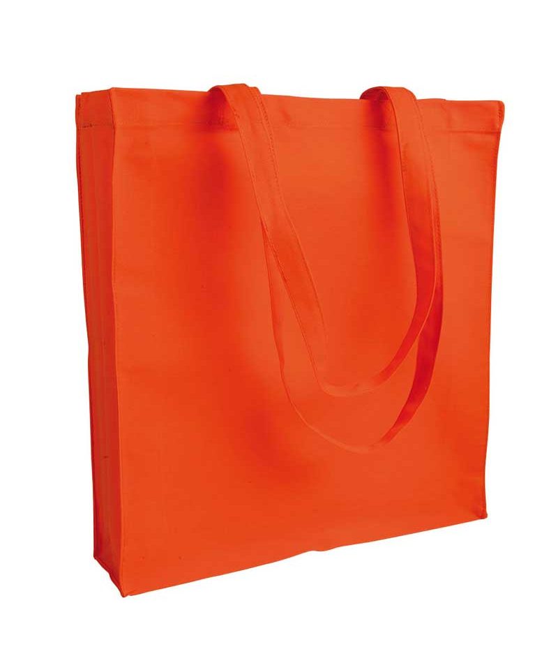 Shopper personalizzate in canvas molto pesante soffietto BYB 07107 arancio