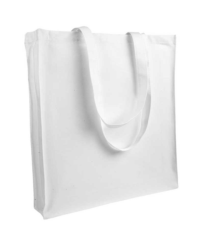 Shopper personalizzate in canvas molto pesante soffietto BYB 07107 bianco