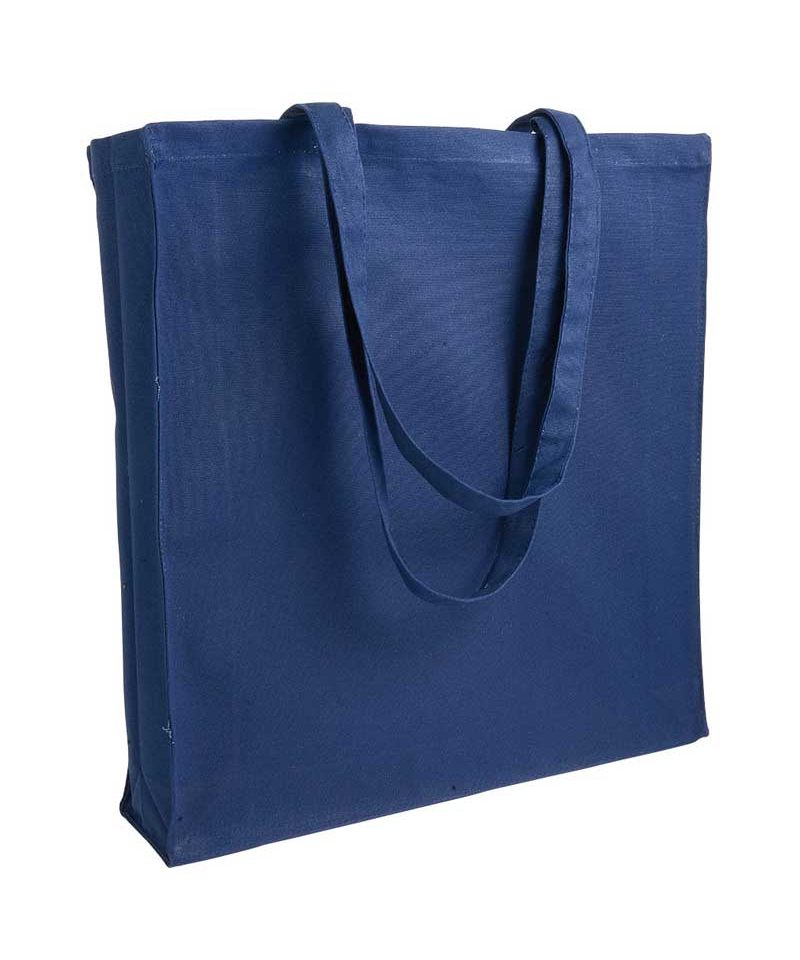 Shopper personalizzate in canvas molto pesante soffietto BYB 07107 blu navy