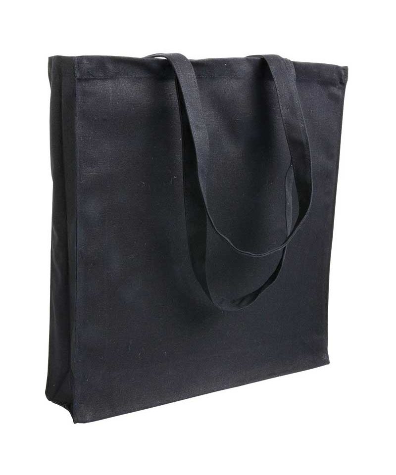 Shopper personalizzate in canvas molto pesante soffietto BYB 07107 nero