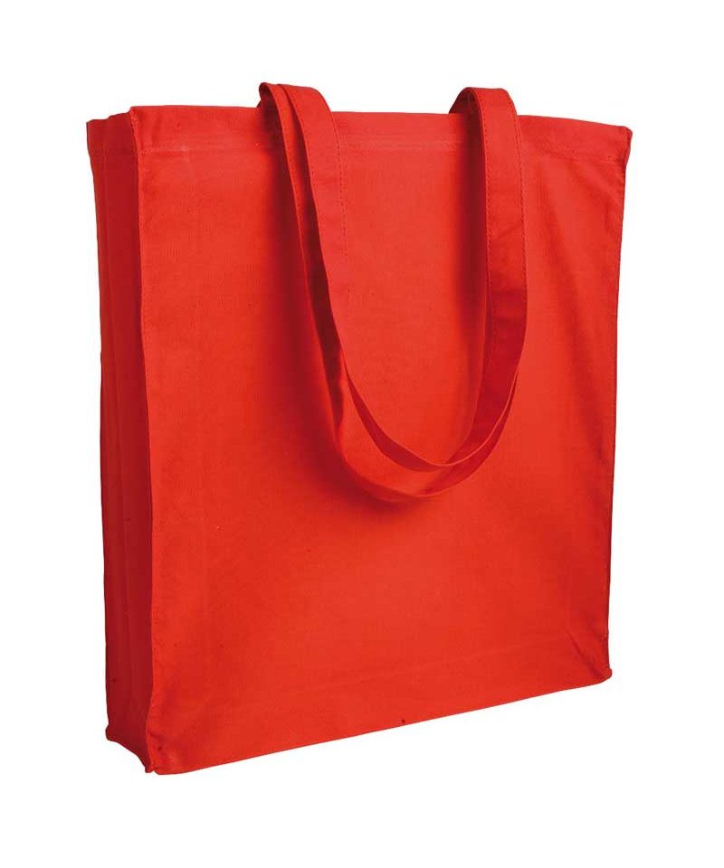 Shopper personalizzate in canvas molto pesante soffietto BYB 07107 rosso