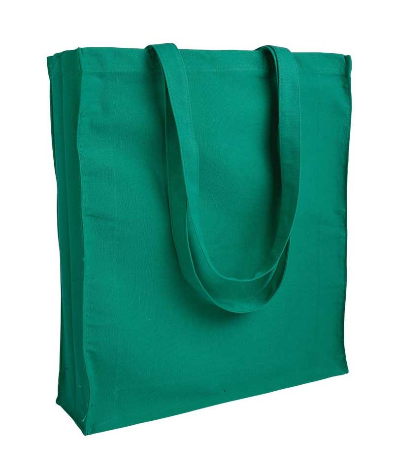 Shopper cotone pesante manici lunghi e soffietto 07107