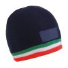 Cappellino Invernale Cuffia Blu con Tricolore Italiano 15301 2 Cappellino invernale tricolore cuffia beanie 15301 blu con tricolore italiano