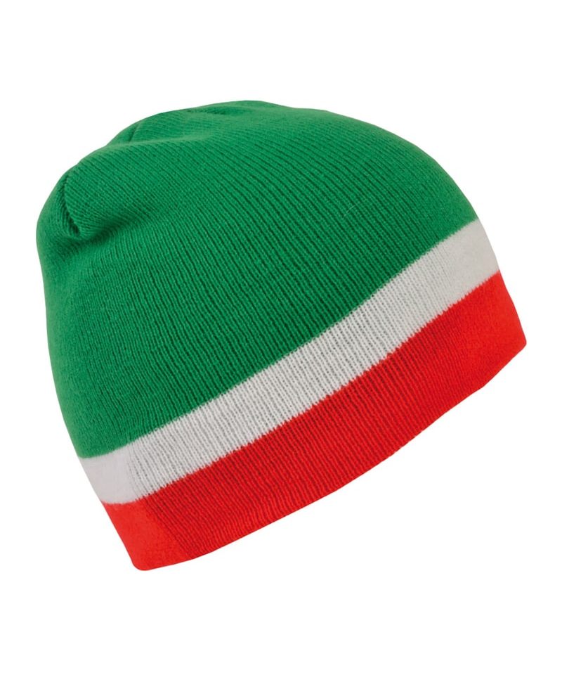 Cappellino Invernale Cuffia Verde Tricolore Italiano 14302