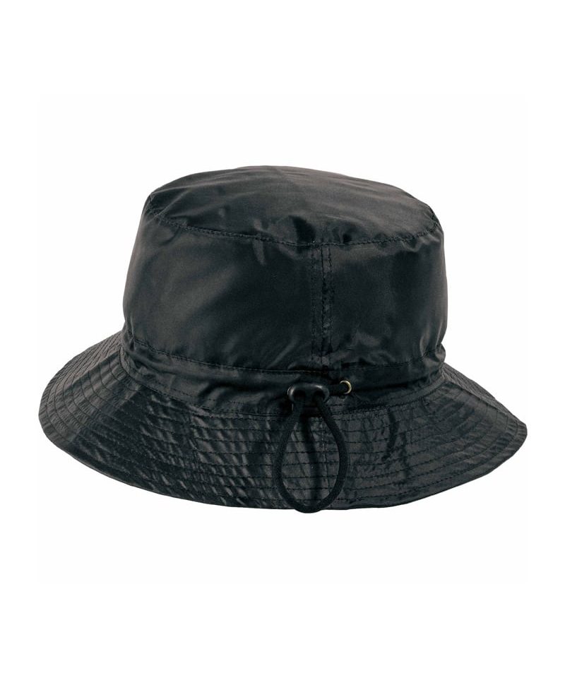 Cappello impermeabile in nylon regolabile con cordino 07302 9 Cappello in nylon regolabile con cordino interno in cotone 07302 nero