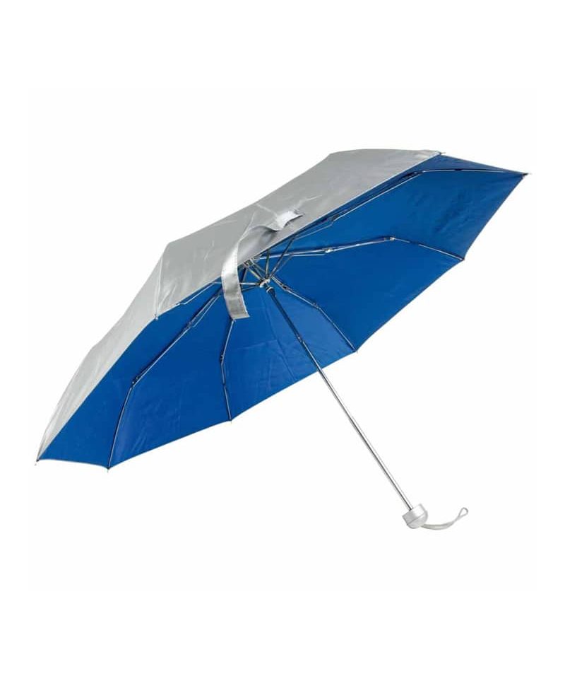 Mini ombrello manuale argentato 00207 argento blu