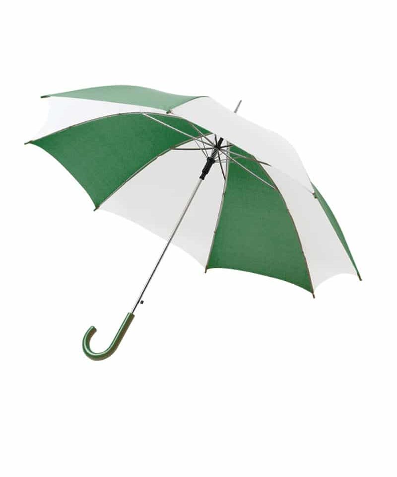 Ombrello automatico bicolore con fusto in acciaio 00423 12 Ombrello automatico bicolore 00423 bianco verde