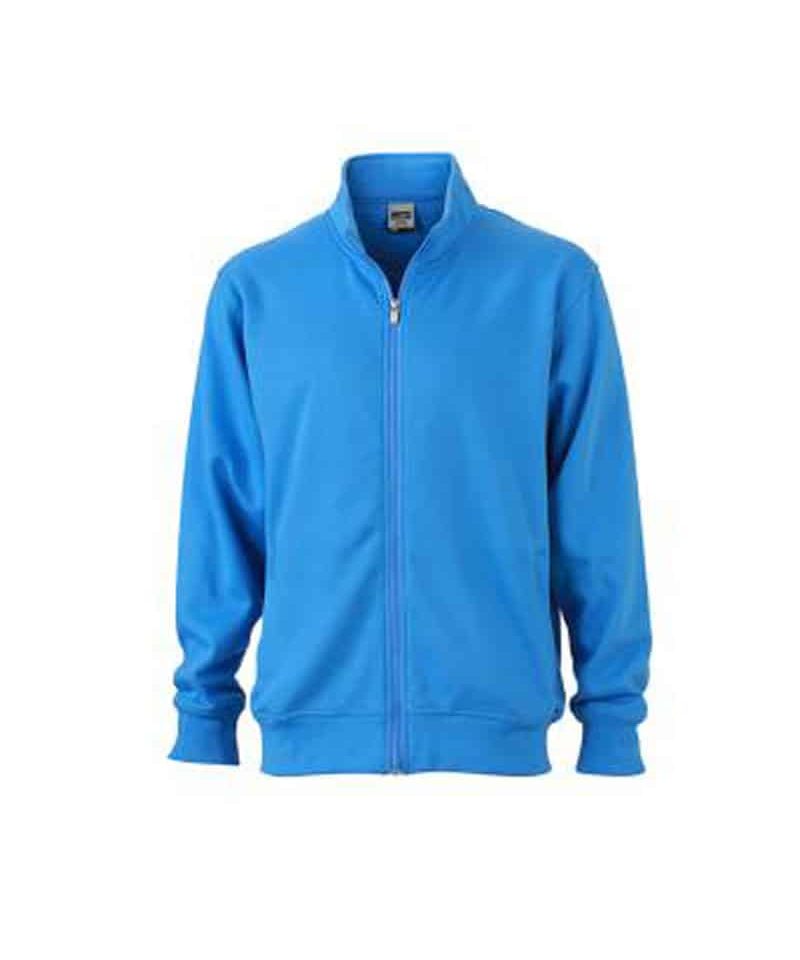 Felpa unisex zip intera senza cappuccio James & Nicholson JN836 28 Felpa unisex zip intera senza cappuccio JN836 blu-acqua