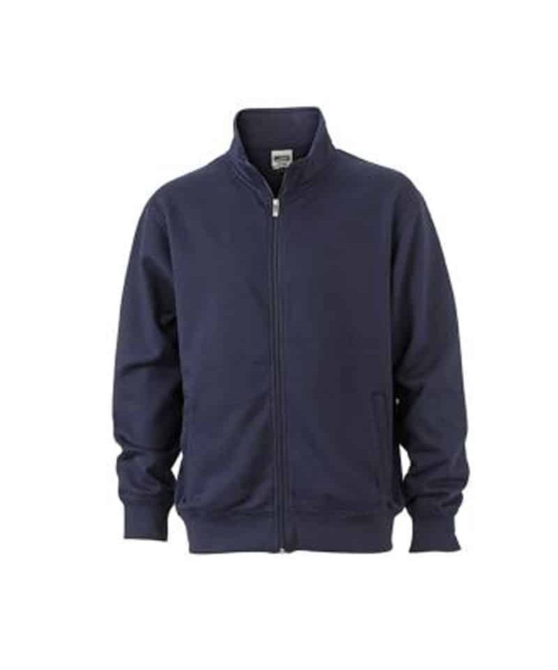 Felpa unisex zip intera senza cappuccio James & Nicholson JN836 35 Felpa unisex zip intera senza cappuccio JN836 blu navy