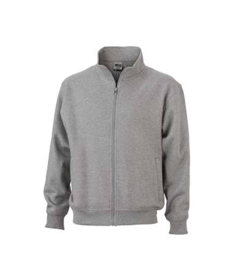 Felpa unisex zip intera senza cappuccio James & Nicholson JN836 32 Felpa unisex zip intera senza cappuccio JN836 agrigio-melange