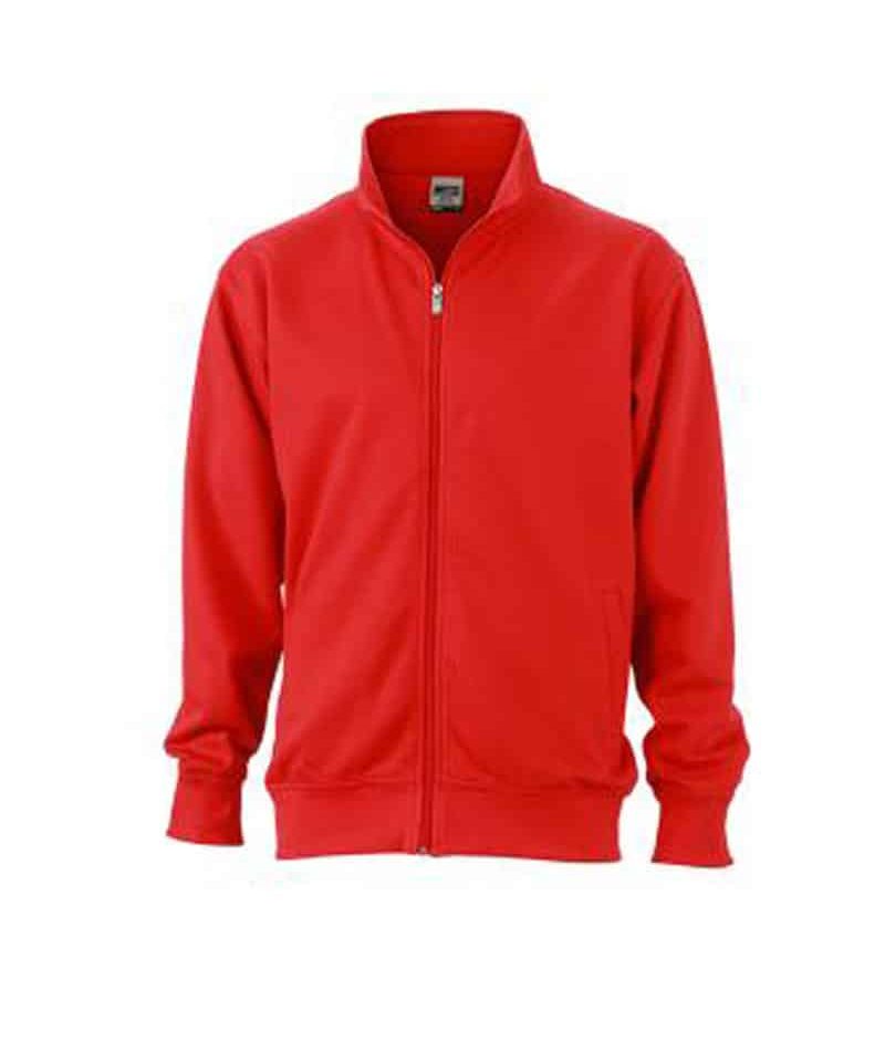 Felpa unisex zip intera senza cappuccio James & Nicholson JN836 24 Felpa unisex zip intera senza cappuccio JN836 rosso