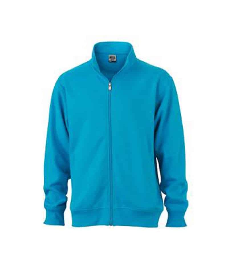Felpa unisex zip intera senza cappuccio James & Nicholson JN836 27 Felpa unisex zip intera senza cappuccio JN836 turchese