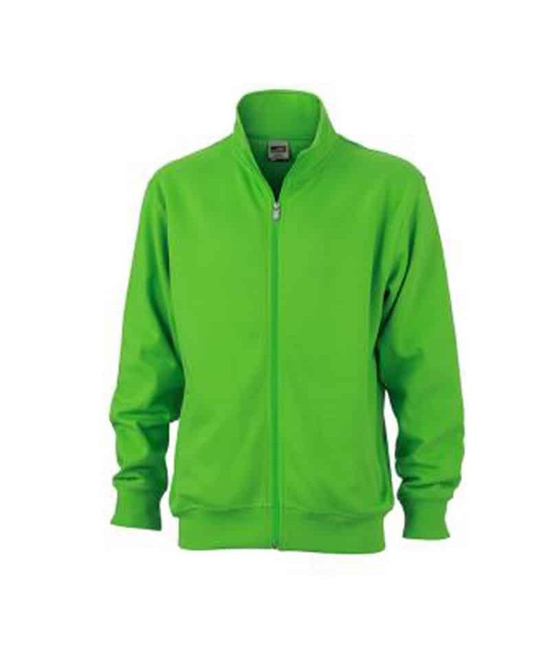 Felpa unisex zip intera senza cappuccio James & Nicholson JN836 30 Felpa unisex zip intera senza cappuccio JN836 verde lime