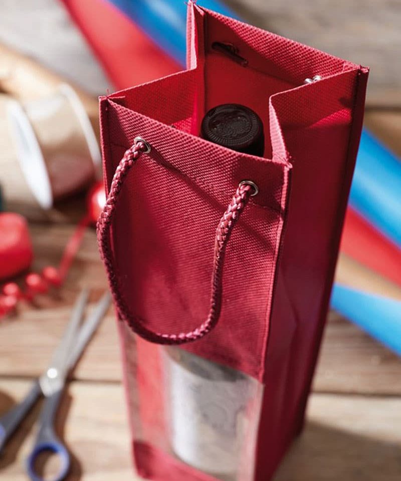 Borsa portabottiglia in TNT con finestra 0820800