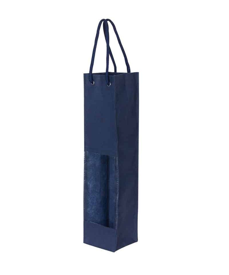 Borsa portabottiglia in TNT con finestra 0820800 9 borsa portabottiglia vino in TNT blu 0820801 1