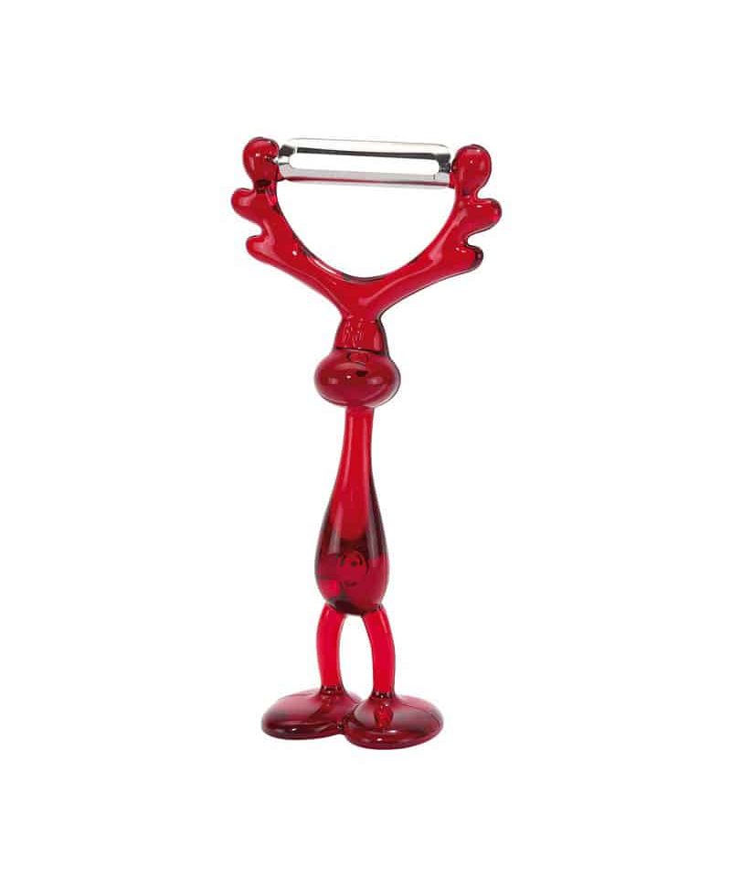 Sbucciatore a forma di alce 0307026 10 bucciatore MOOSE PETER a forma di alce lama in acciaio inox in confezione regalo trasparente 0307025
