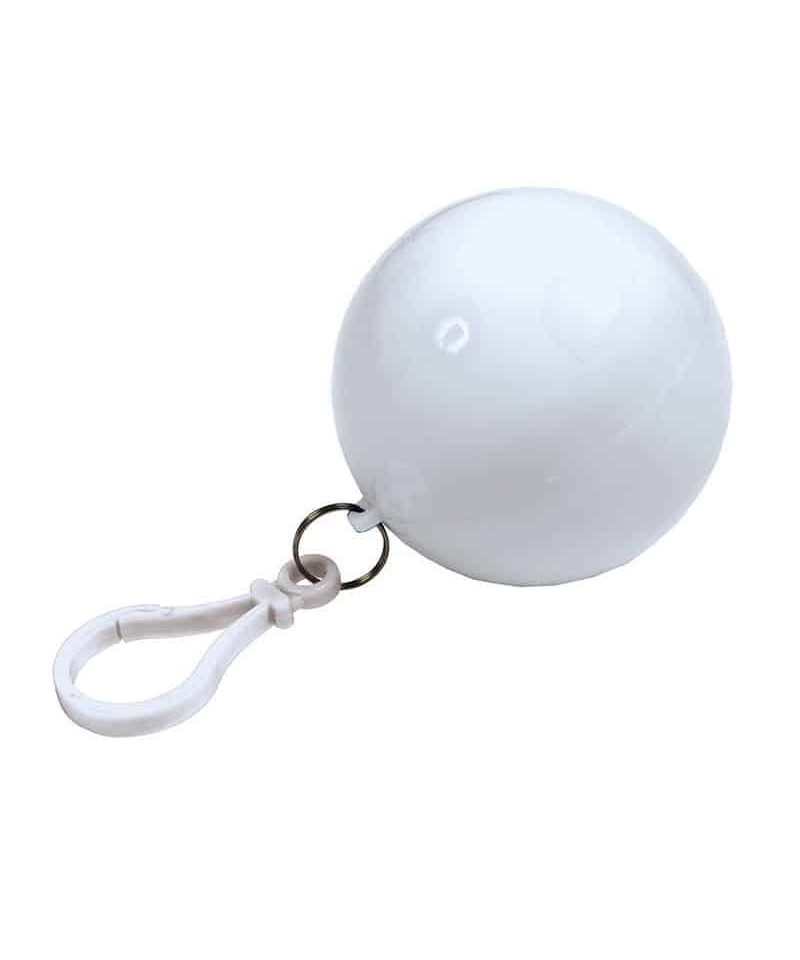 Poncho monouso in contenitore a sfera 16006 11 poncho-impermeabile-di-emergenza-con-moschettone-16006-bianco