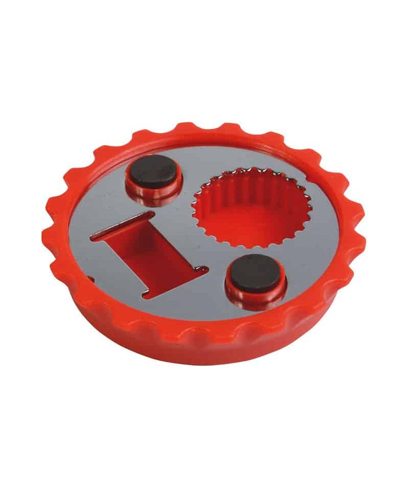 Apribottiglie a forma di tappo 16401 30 Apribottiglie e svita tappi calamitato 05054 rosso 2