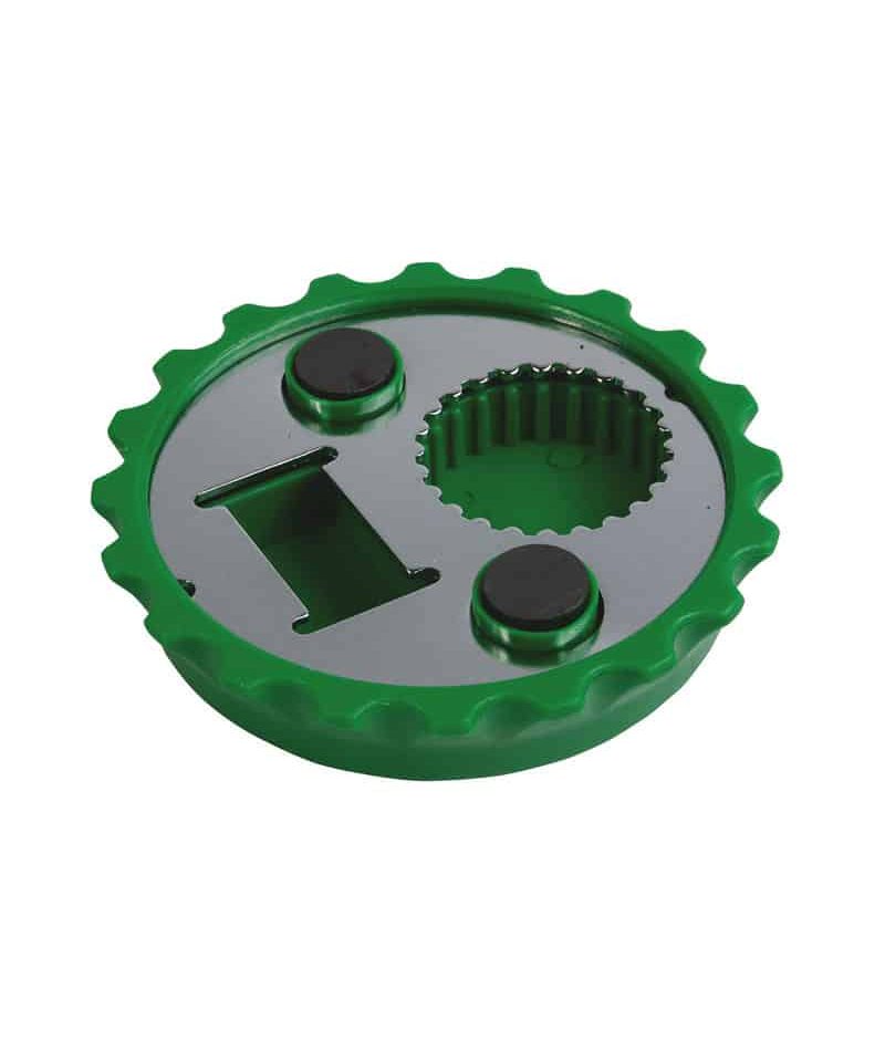 Apribottiglie a forma di tappo 16401 33 Apribottiglie e svita tappi calamitato 05054 verde 2