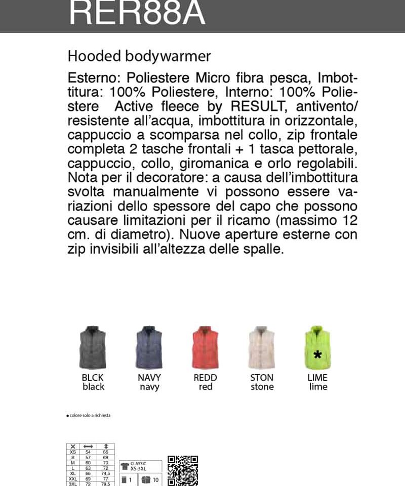 Gilet imbottito antipioggia Result RER88A 13 Gilet imbottito antipioggia Result RER88A scheda tecnica