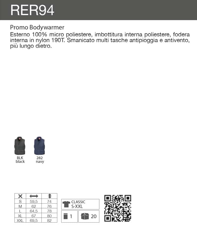 Gilet Imbottito Unisex Antipioggia Result RER94 5 Gilet Imbottito Unisex Antipioggia Result RER94 scheda tecnica